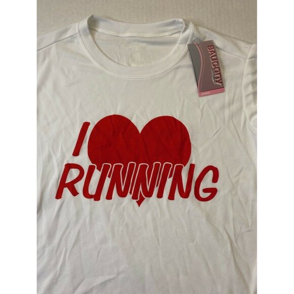 Saucony Womens XL Hydrator Long Sleeve White Crew‎ Neck T-Shirt w/appliqué NWT - Picture 2 of 8
